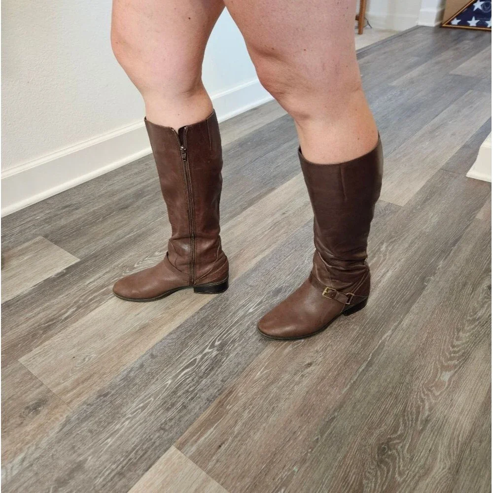 Lauren Ralph Lauren Brown Riding Knee High Boots